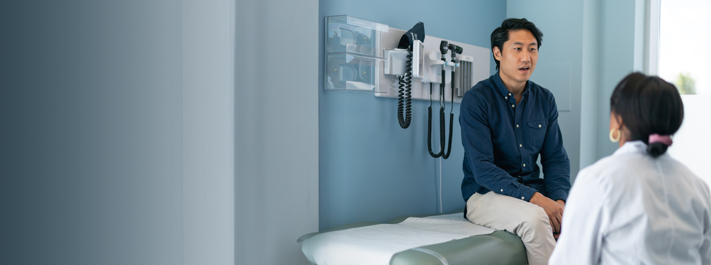 man at doctor's office